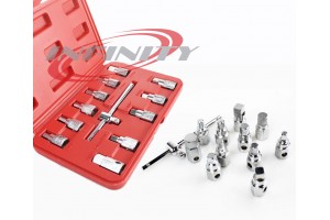 12pc Oil Drain Sump Plug Key Socket Set Gearbox & Axel Removal Wrench Kit